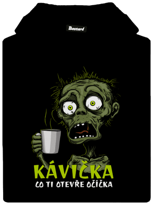 Zombie kávička pánská mikina klokanka Black