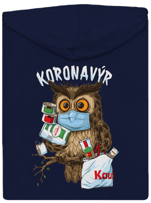 Koronavýr pánská mikina na zip Navy