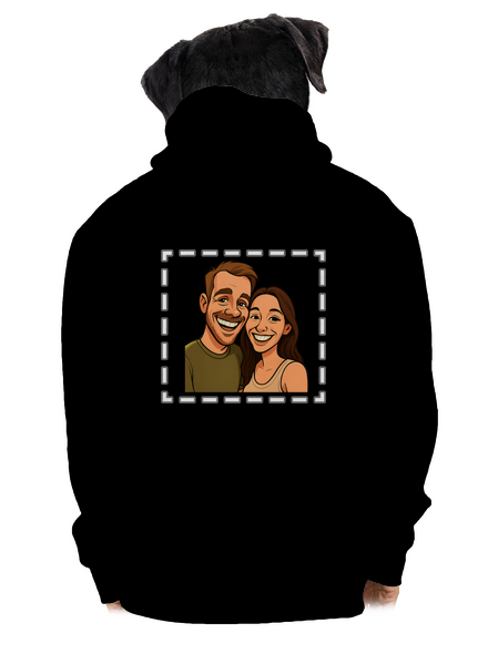 Karikatura z vlastní fotky pánská mikina na zip Black