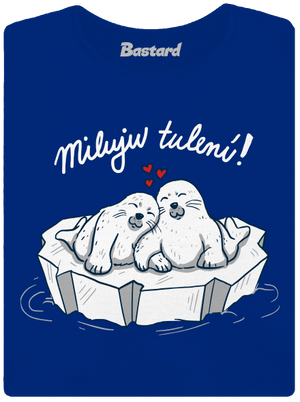 Miluju tulení dámské tričko s lemem Royal Blue Mal