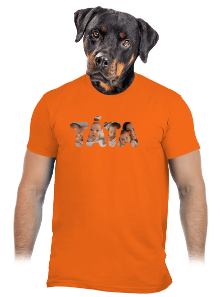 Nápis táta z vlastních fotek pánské tričko Orange