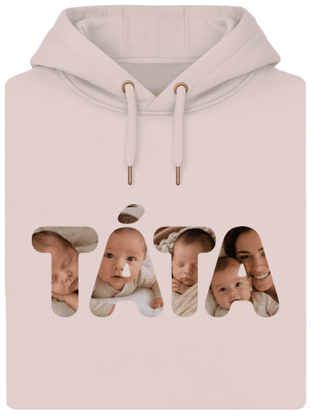 Nápis táta z vlastních fotek unisex mikina premium Rose Chalk