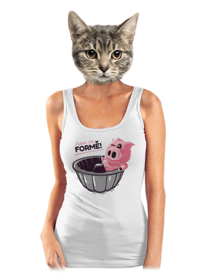 Ve formě dámské tílko klasické White