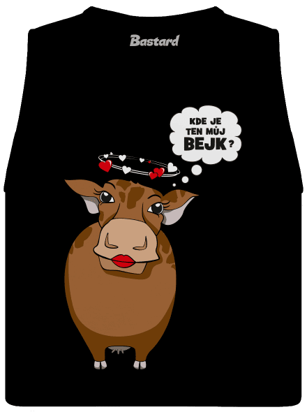 Kráva a bejk dámské tílko volné Black