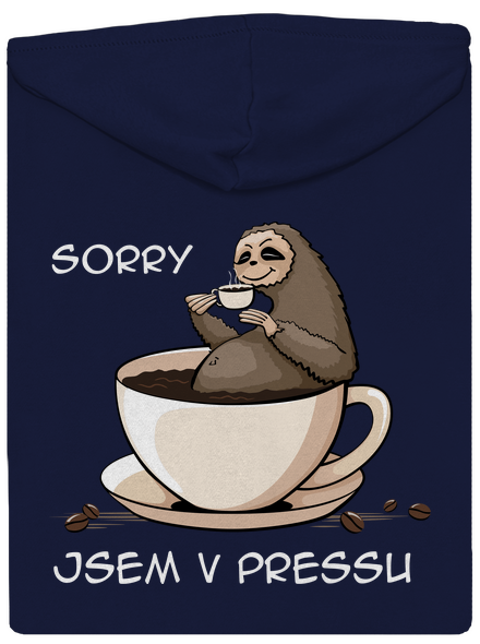 V pressu pánská mikina na zip Navy