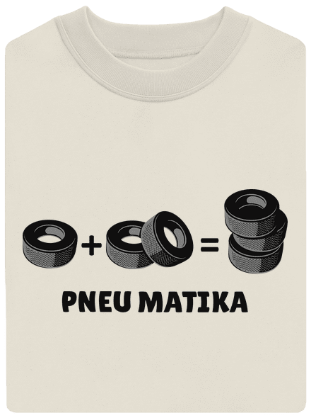 Pneu Matika unisex mikina bez kapuce Off White