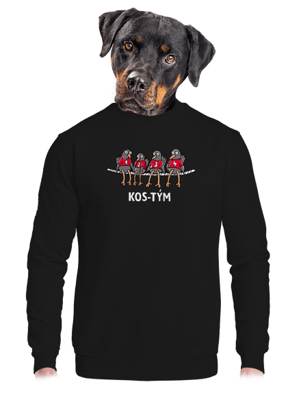 Kos-tým unisex mikina bez kapuce Black