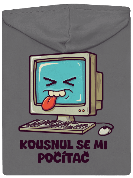 Kousnul se mi počítač dámská mikina na zip Steel Gray