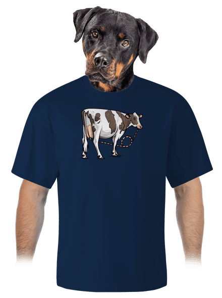 Cow drink unisex tričko oversized Midnight Blue