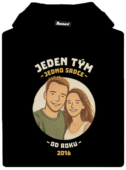 Jeden tým z vlastní fotky dětská mikina klokanka Black