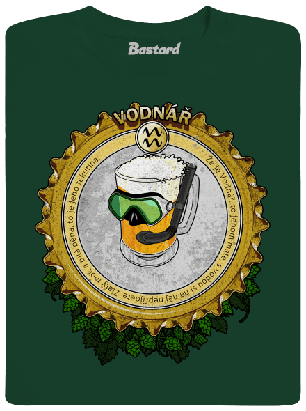 Pivní horoskop: Vodnář pánské tričko Bottle Green