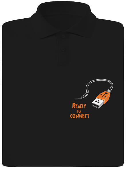 USB připojení pánská polokošile Black