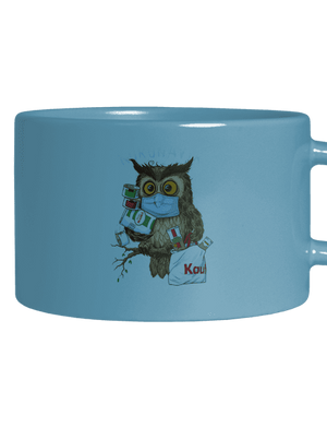 Koronavýr hrnek makronka Blue Macaron