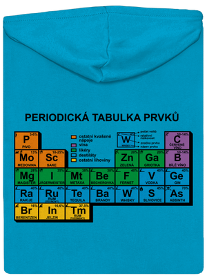 Periodická tabulka dámská mikina na zip Blue Atol