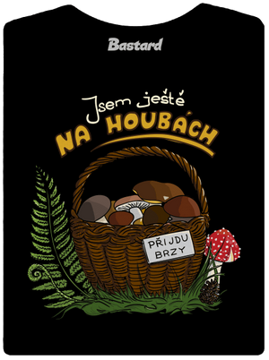 Na houbách dámské tričko s lemem Black