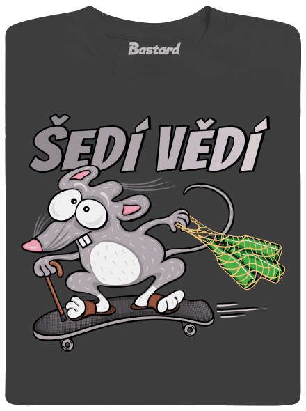 Šedí vědí - myšák pánské dlouhý rukáv Dark Grey