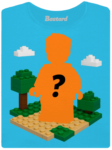 Lego postava z vlastní fotky dámské tričko s lemem Blue Atol