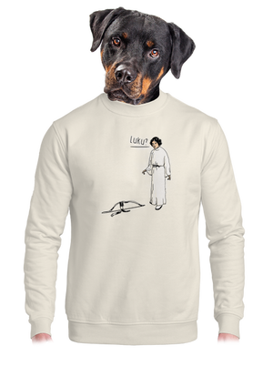 Luke a Leia unisex mikina bez kapuce Off White