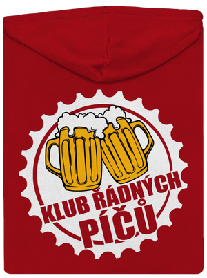 Klub řádných píčů pánská mikina na zip Red