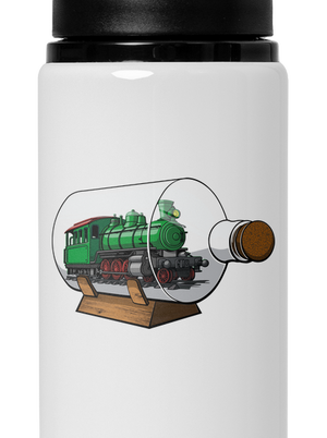 Lokomotiva v láhvi lahev na vodu White
