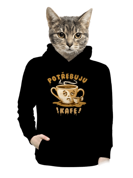 Potřebuju kafe dámská mikina klokanka Black