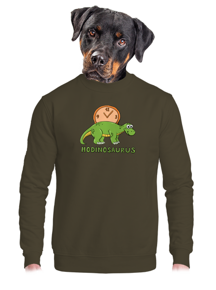Hodinosaurus unisex mikina bez kapuce Urban Khaki