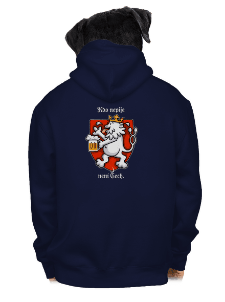 Kdo nepije, není Čech pánská mikina na zip Navy
