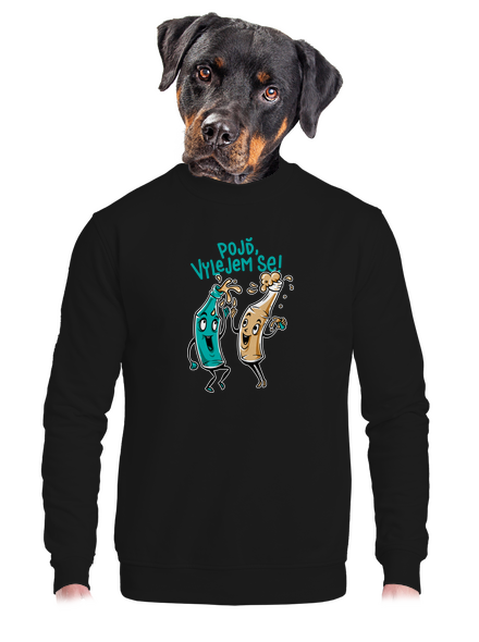 Vylitý unisex mikina bez kapuce Black