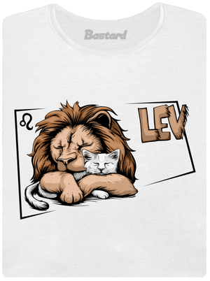 Kočičí horoskop: Lev  dámské tričko s lemem White