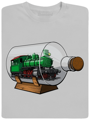 Lokomotiva v láhvi pánské tričko Pacific Grey