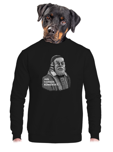 Jan Thanos Komenský unisex mikina bez kapuce Black