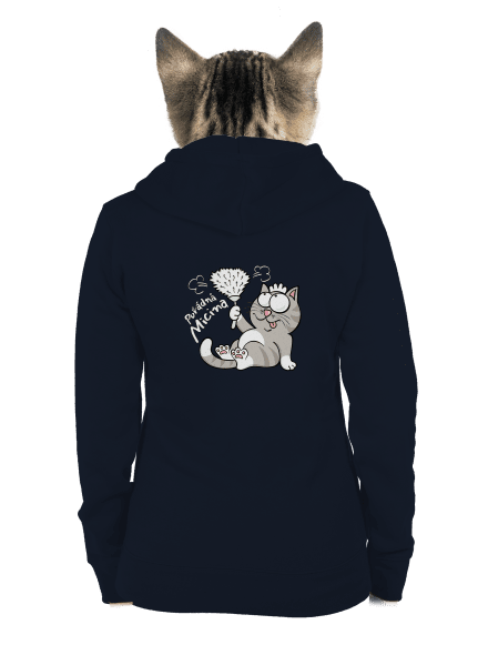 Macek a Micina dámská mikina na zip Navy Mal