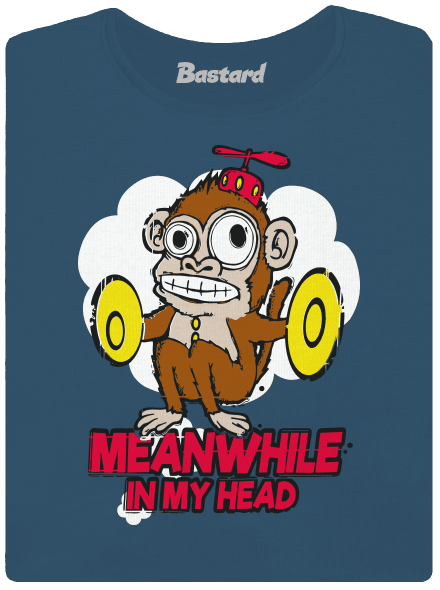 Monkey in my head dámské tričko premium Petrol Blue