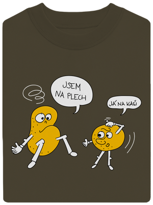 Opilé brambory unisex mikina bez kapuce Urban Khaki