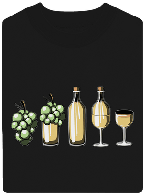 Evoluce bílého vína unisex mikina bez kapuce Black