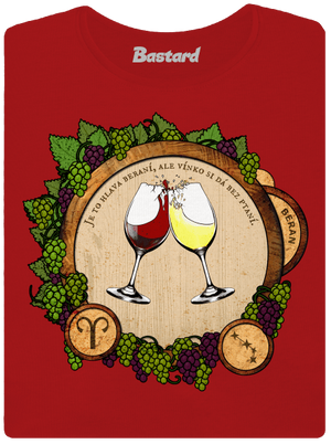 Vinný horoskop: Beran dámské tričko s lemem Red Mal