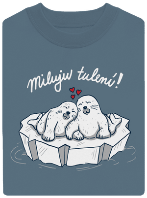 Miluju tulení unisex mikina bez kapuce Nordic Blue