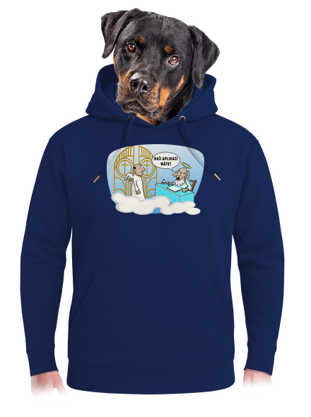 Nebeská aplikace unisex mikina premium Navy