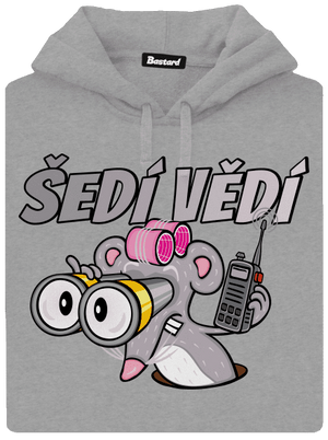 Šedí vědí - myš pánská mikina klokanka Light Melange