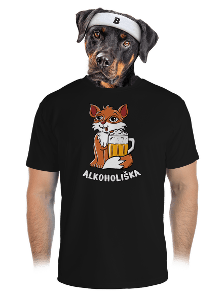 Pivní Alkoholiška pánské sportovní tričko Black
