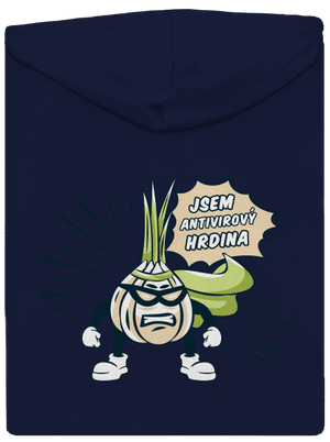 Antivirový hrdina pánská mikina na zip Navy