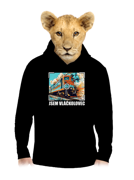 Jsem vláčkolovec dětská mikina klokanka Black