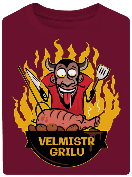 Velmistr grilu unisex tričko oversized Garnet