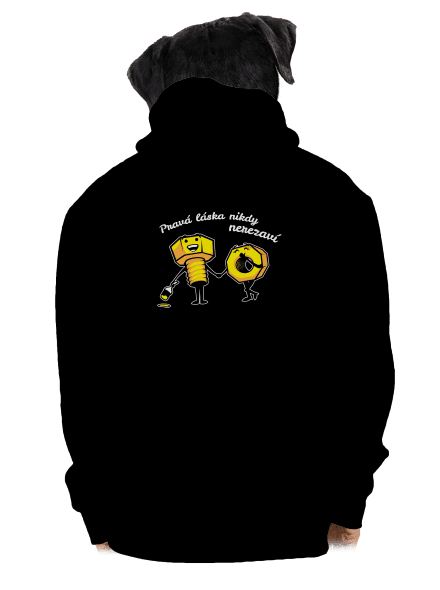 Pravá láska pánská mikina na zip Black