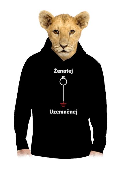 Ženatej a uzemněnej dětská mikina klokanka Black