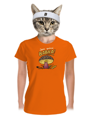 Babka a hříbeček dámské sportovní tričko Neon Orange