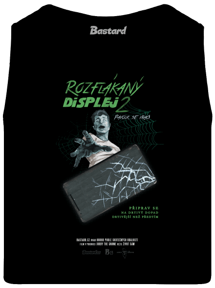 B13: Rozflákaný displej pánské tílko Black