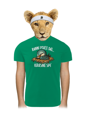 Ranní ptáče spí dětské sportovní tričko Kelly Green Mal