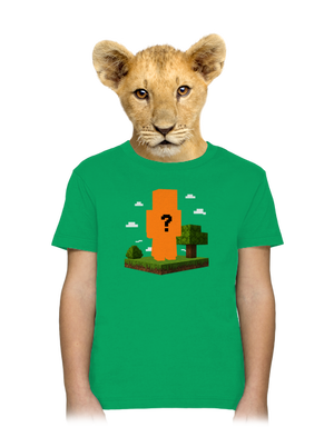 Minecraft z vlastní fotky dětské tričko Kelly Green