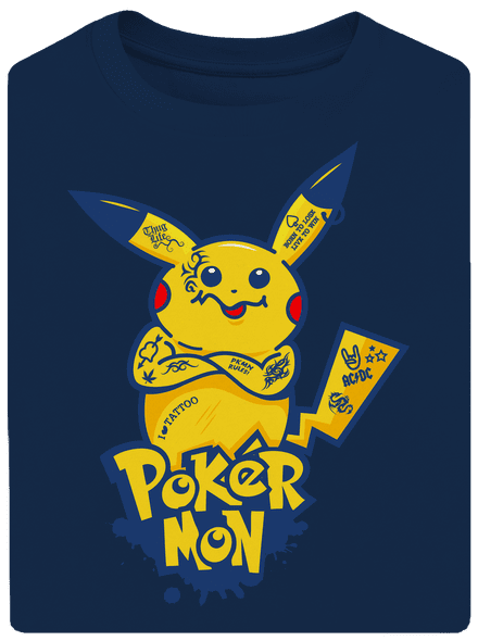 Pokérmon unisex tričko oversized Midnight Blue